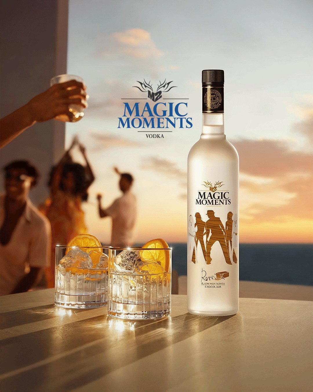 Magic Moments Vodka social — sunset rooftop